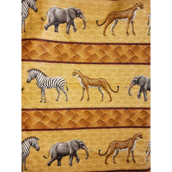 2 Yards Uncut Cranston Print Works Co Safari Zebra Elephant Cheetah - Picture 1 of 4